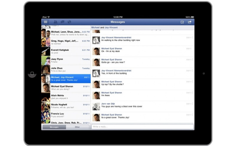 Facebook for iPad-en