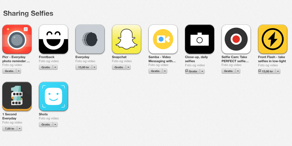 Alle selfie-apper på ett sted