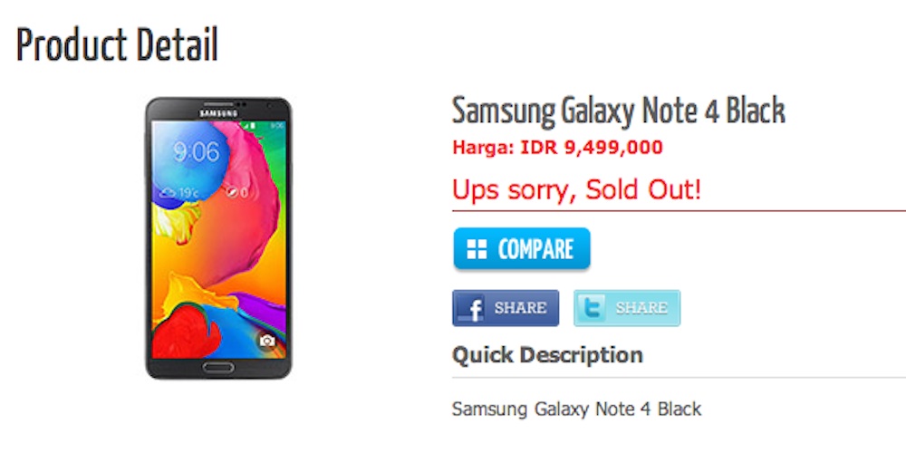 Samsung Galaxy Note 4 specs lekket