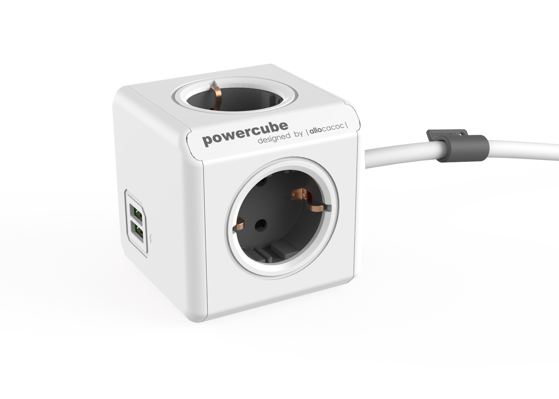PowerCube Extended 1,5m USB Trolley Grey