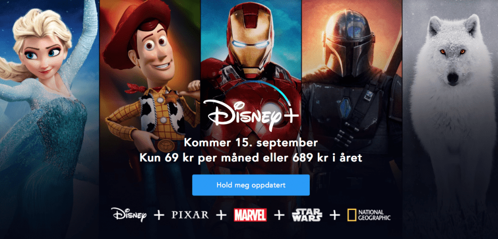 Disney+ lanseres i Norge 15. september 1