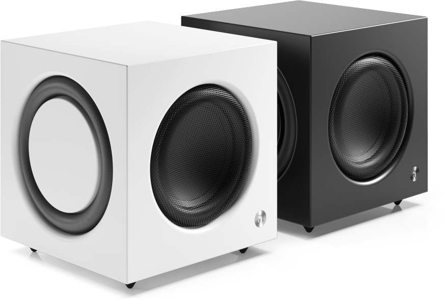 SW-10: Stuevennlig subwoofer fra Audio Pro 1 Audio Pro SW-10 kan leveres i svart eller hvit finish. (Foto: Audio Pro)