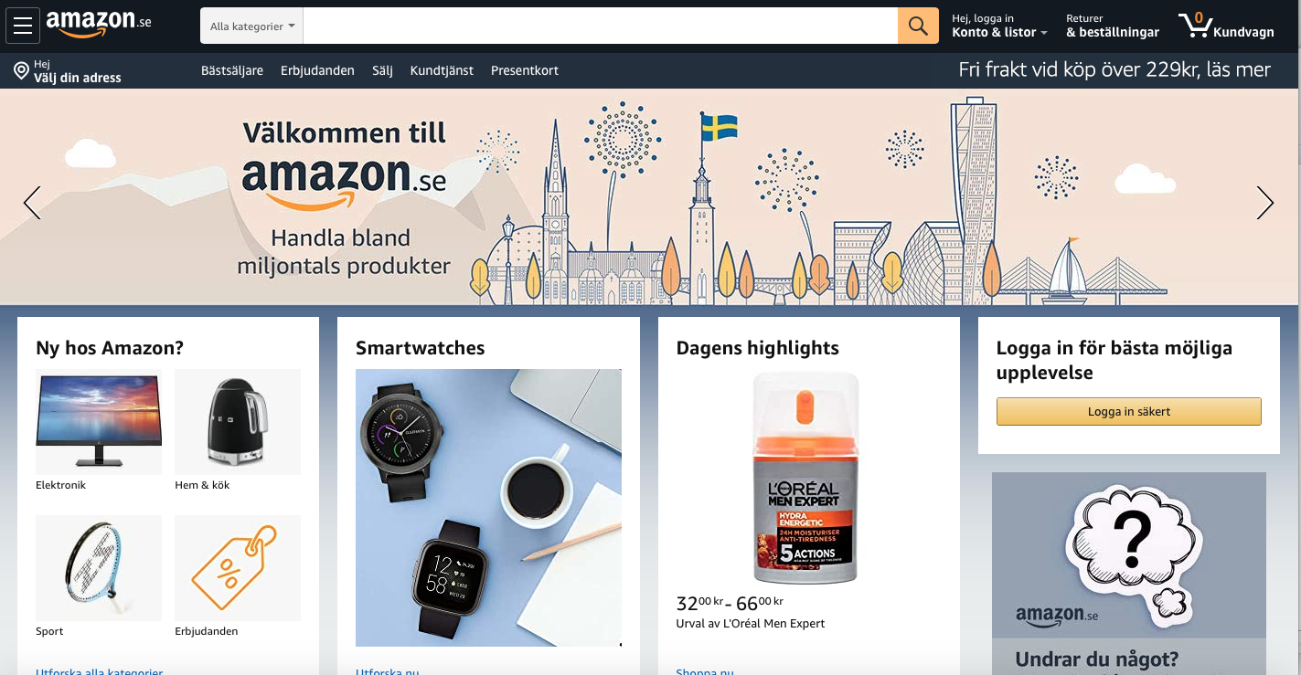 Nå har Amazon landet i Sverige