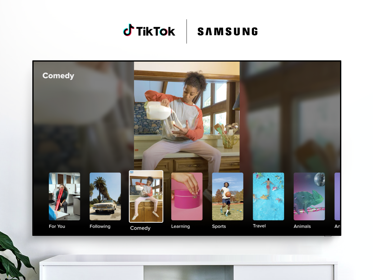 TikTok-appen lanseres til Samsung smart-TV-er