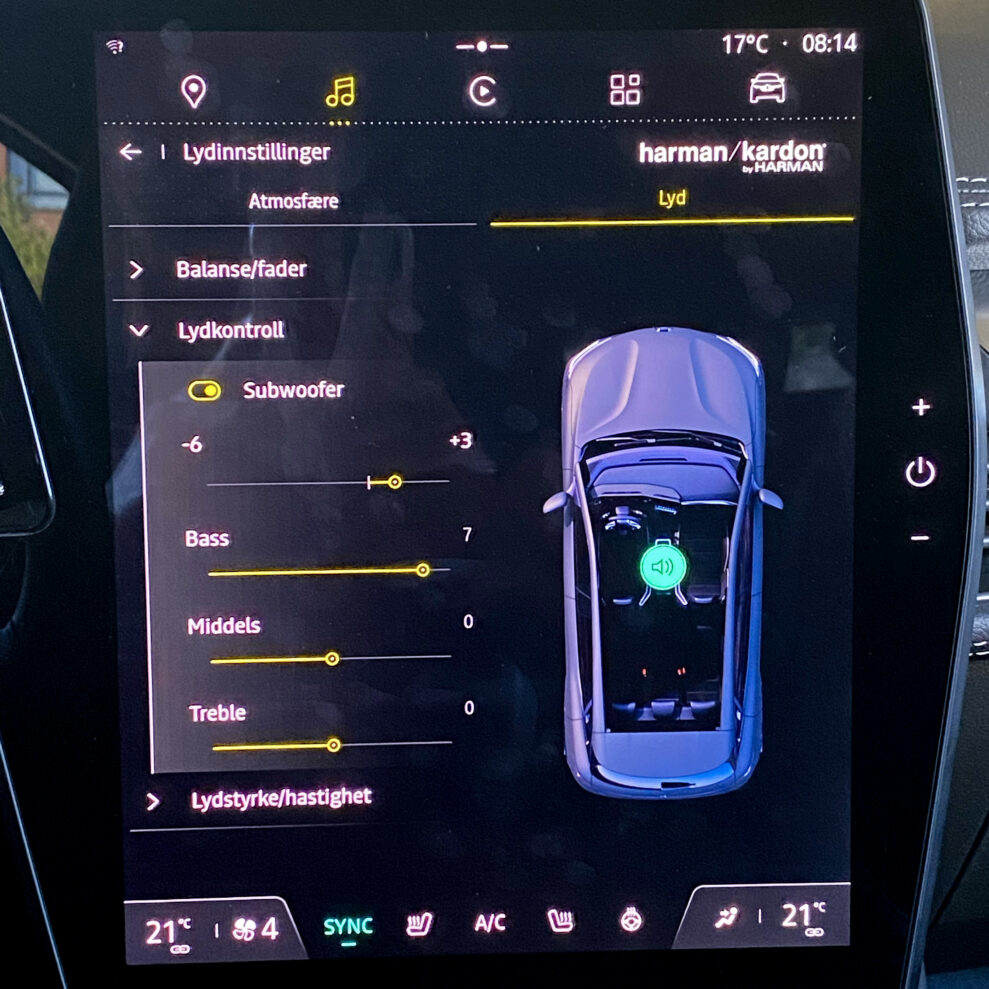 Renault Megane E Tech audio settings