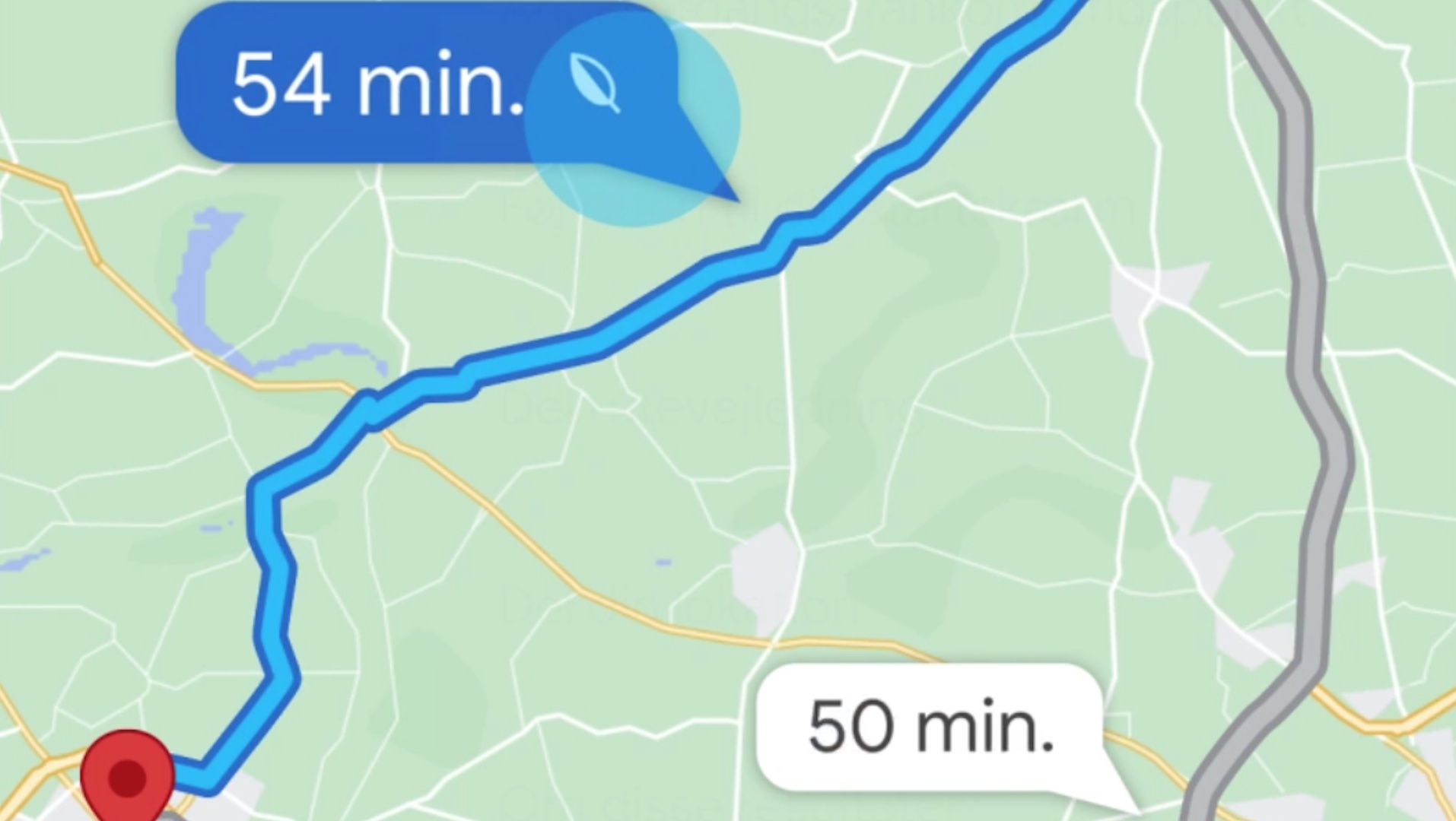 Finn den grønneste ruten med Google Maps
