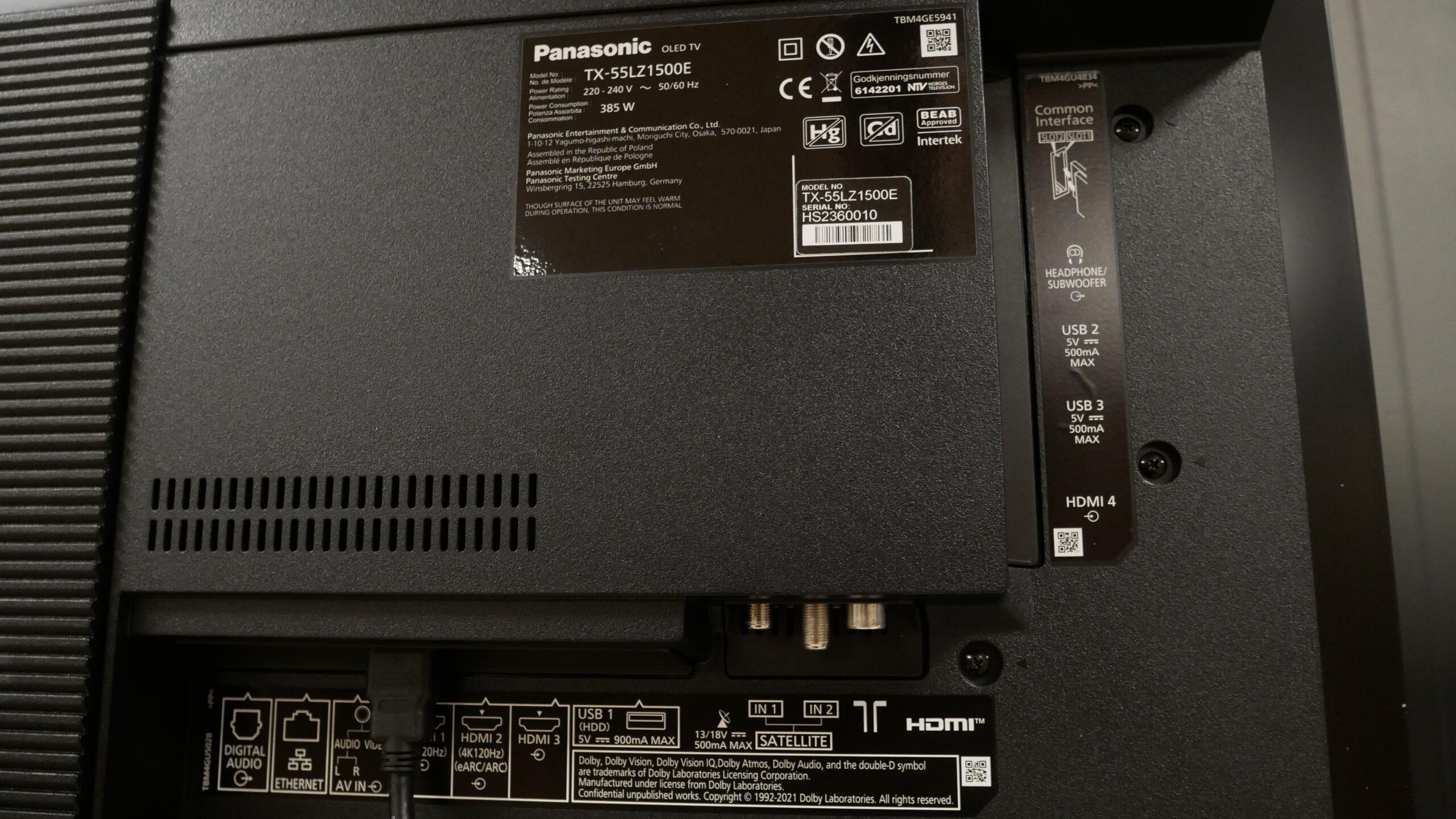 Panasonic LZ1500 inputs