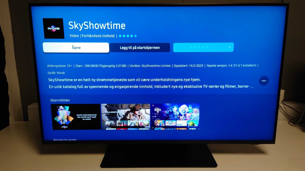 SkyShowtime app Samsung TV