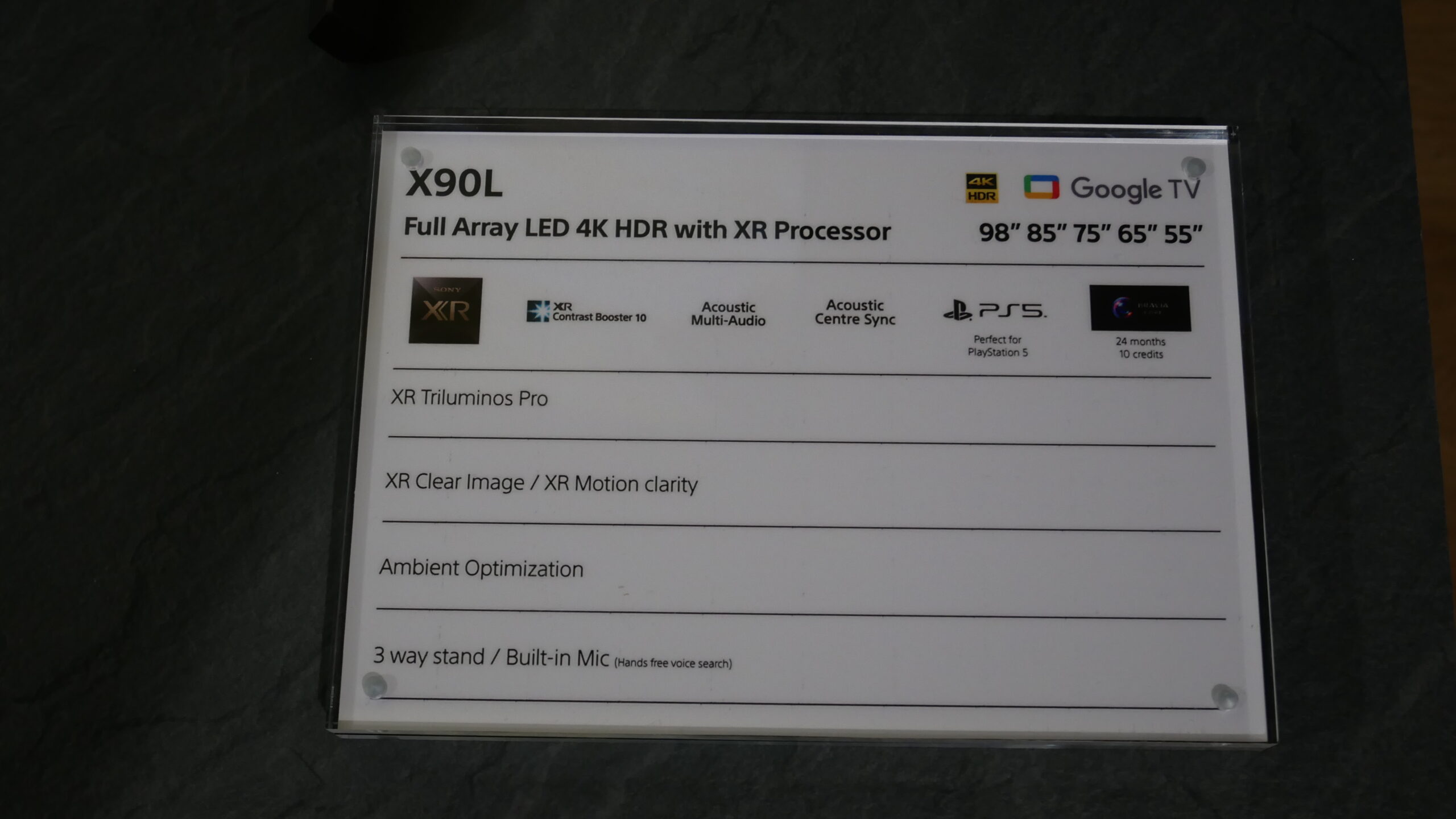 Sony X90L specifications