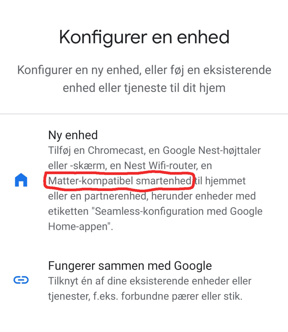 Billedtekst: Google Home er klar til at integrere Matter-enheder. 