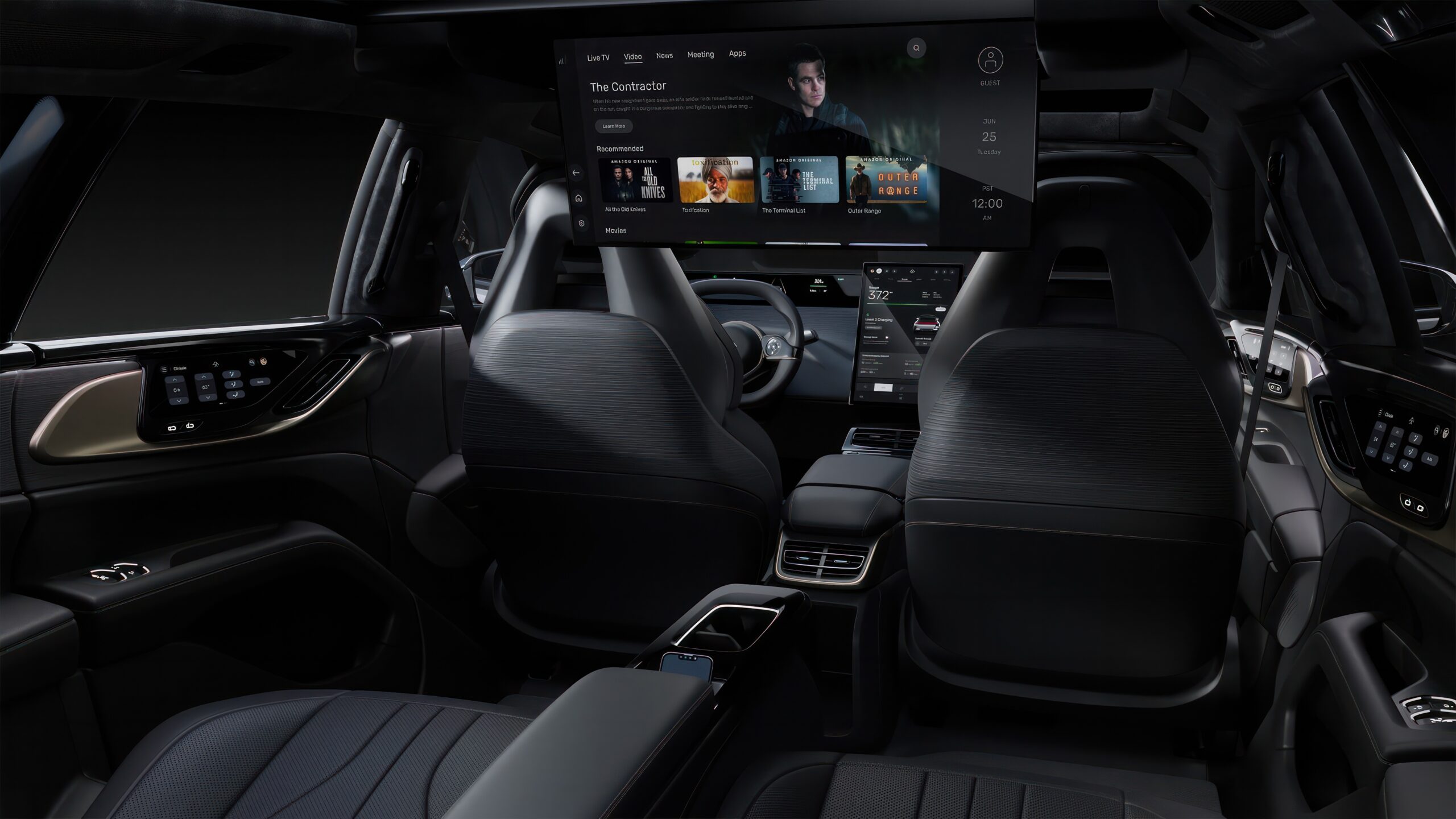 Faraday Future FF91 backseat screen- enhanced