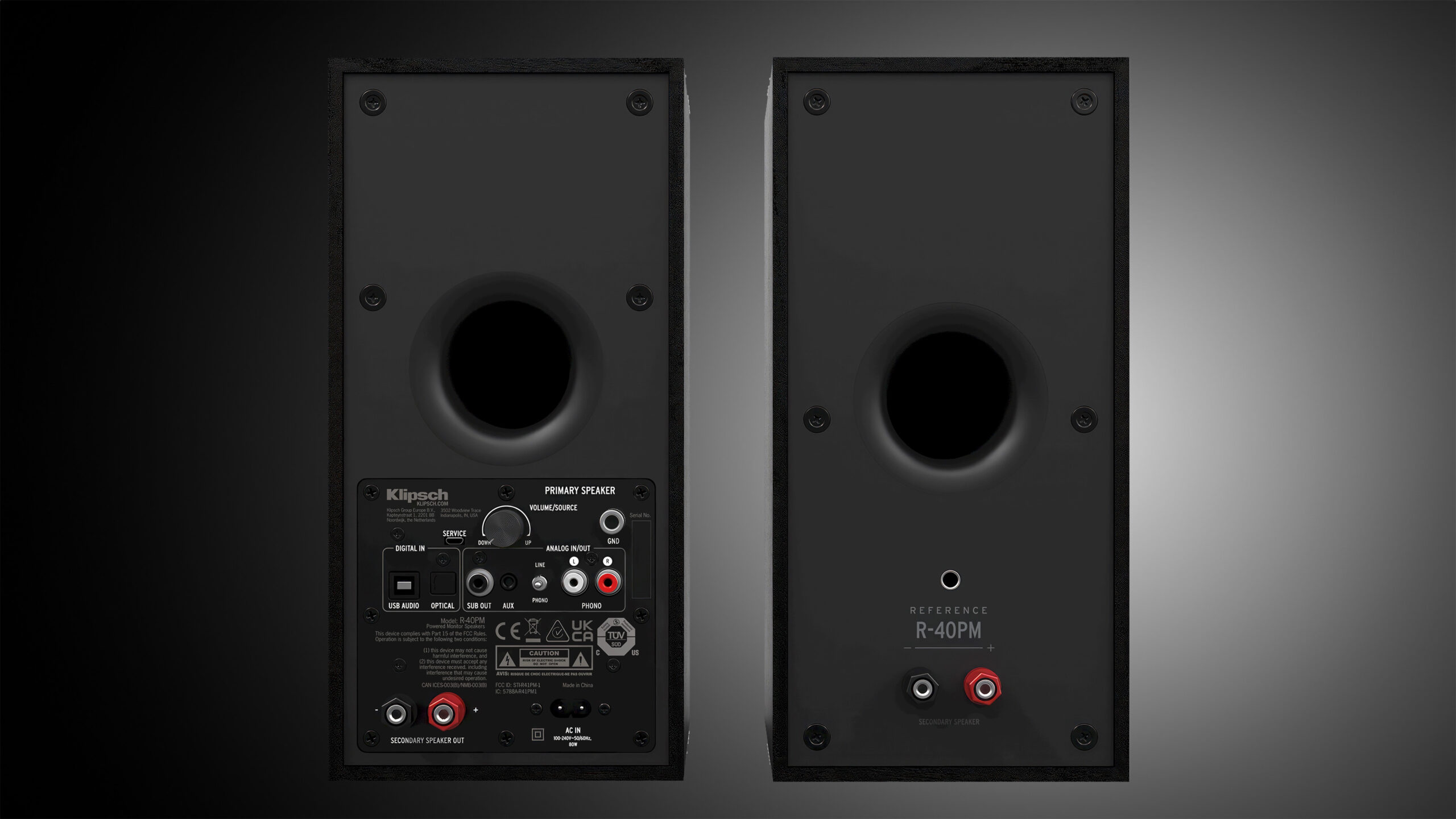 R-40PM og R-50PM: Aktive Klipsch-høyttalere 2 Klipsch R-40PM-Pair-Back