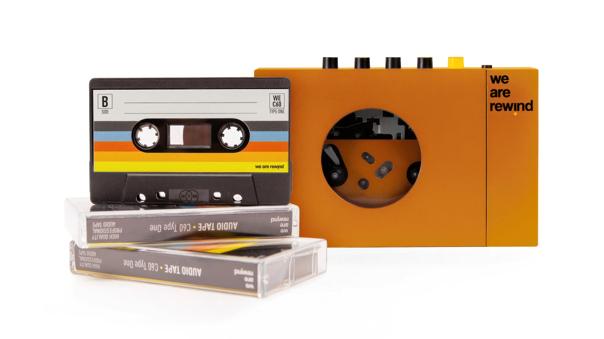 we-are-rewind-cassetteplayer bærbar kassettspiller