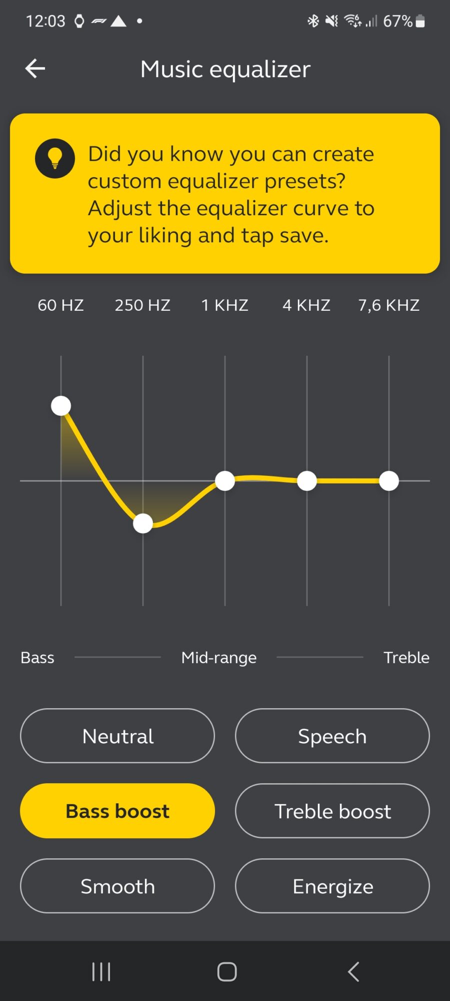 Jabra egna inställningar