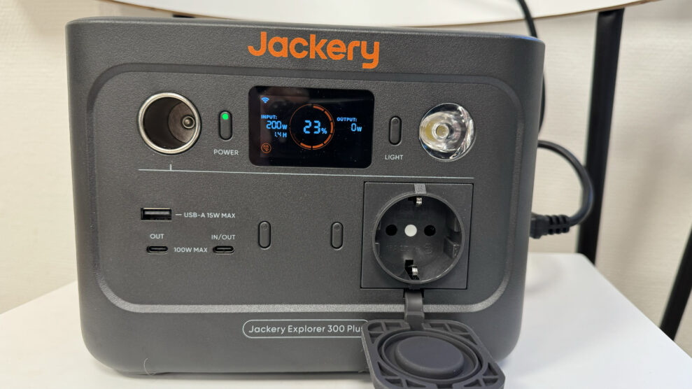 Jackery Explorer 300 Plus charging AC wall