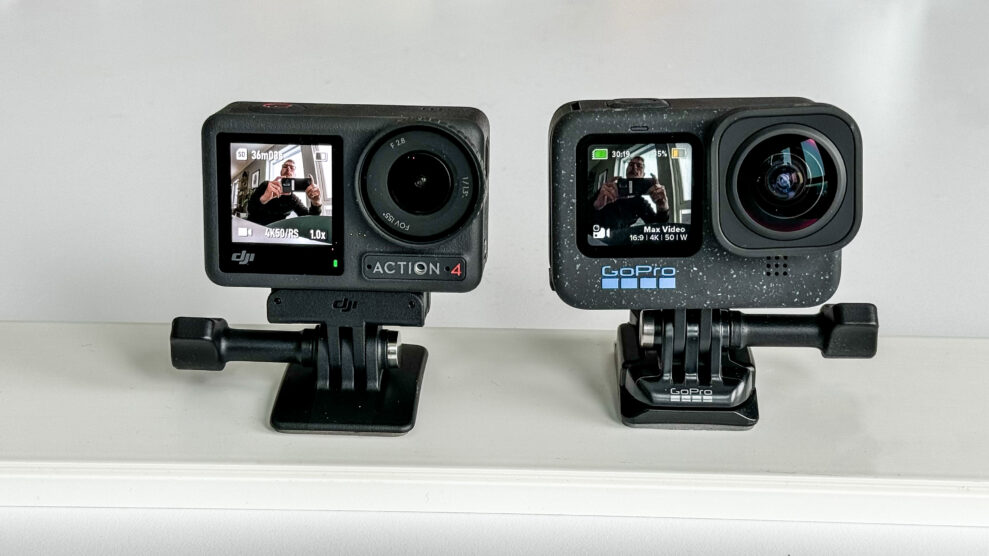 DJI Osmo Action 4 vs GoPro Hero12 Black front screens