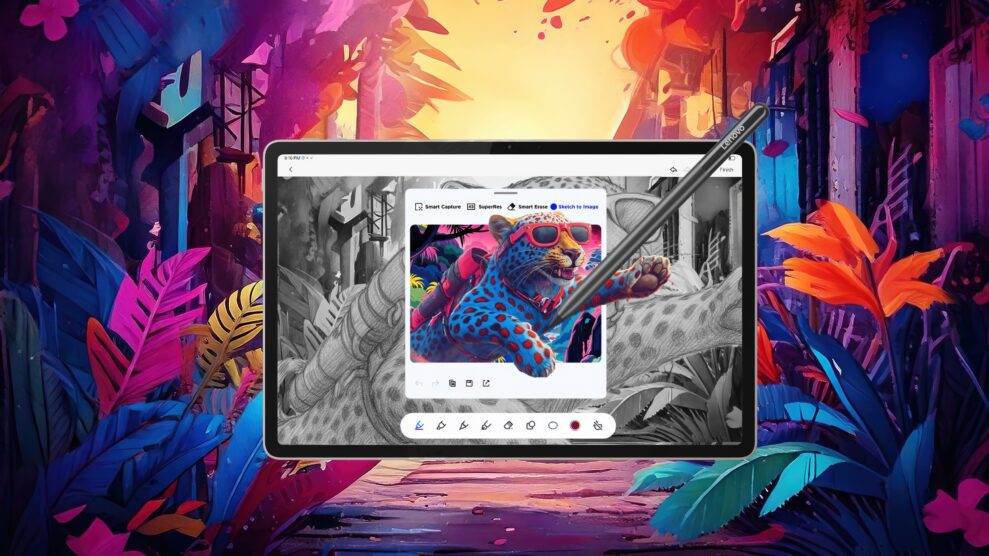 IFA 2025: Lenovo satser på KI og gaming 8 08_Lenovo_Yoga_Tab_Topaz_Sketch-to-image_with_stylus