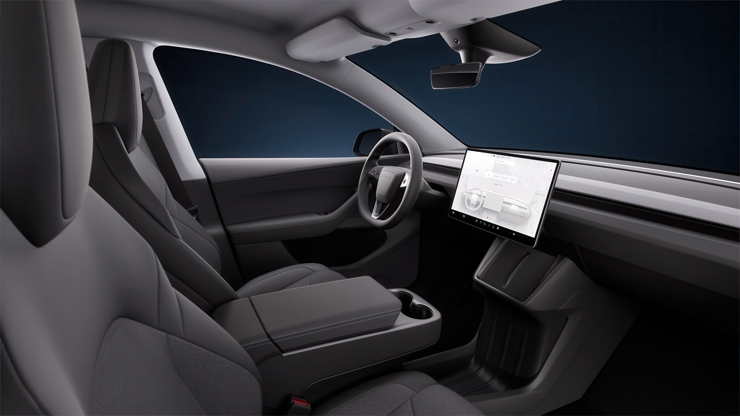 Billigutgaver av Tesla Model 3 og Model Y lansert i USA 3 tesla model y standard interior