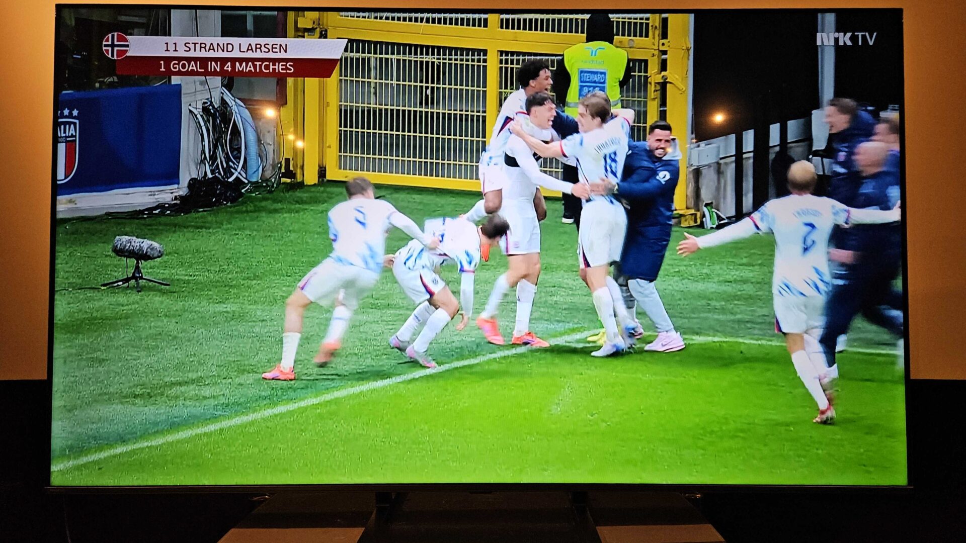 Norges 4-1-seier over Italia ble den mest sette landskampen i Norge på 22 år, melder norske TV 2. (Foto: Audun Hage)