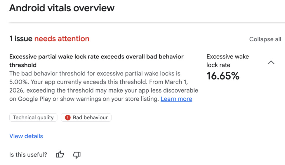 Android vitals overview