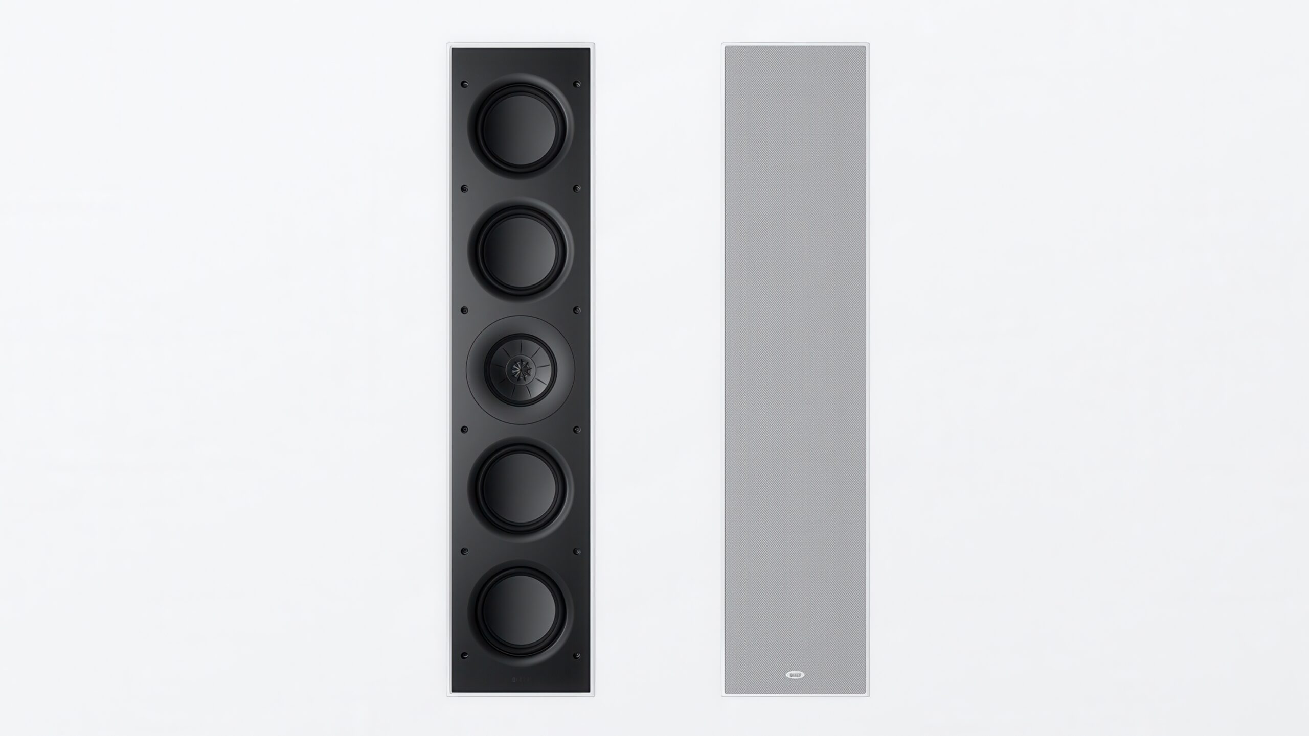 KEF in-wall: Heftig kino fra usynlige høyttalere 4 KEF grill & nogrille