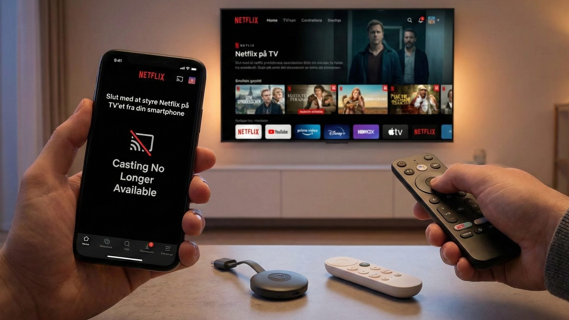 Netflix fjerner casting fra mobilen til TV-en din