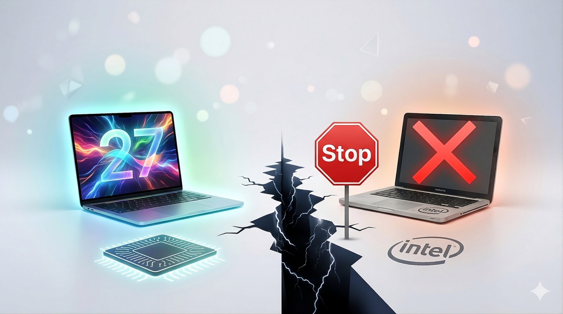 Ingen flere oppdateringer for Mac-maskiner med Intel-prosessorer