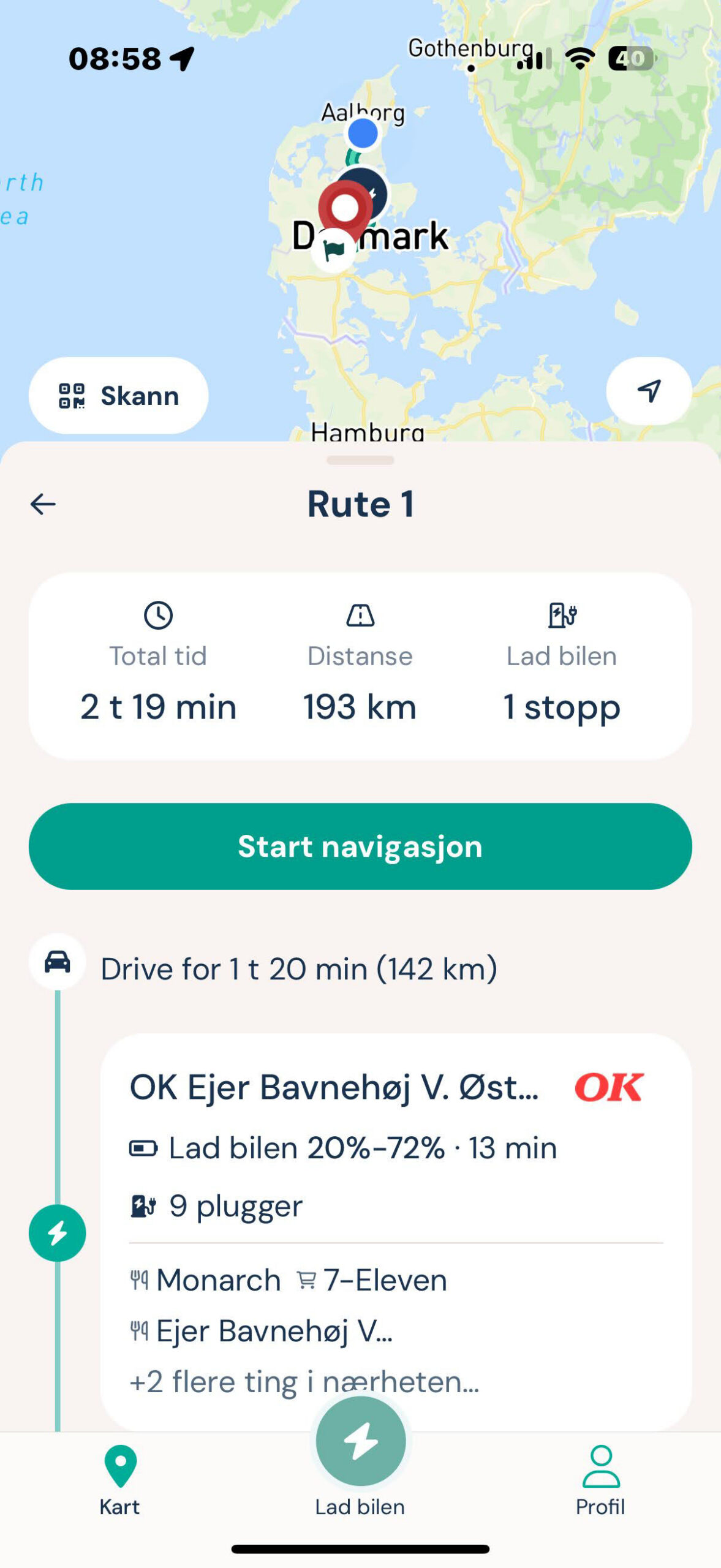 Til Legoland på ett ladestopp 5 Elton app