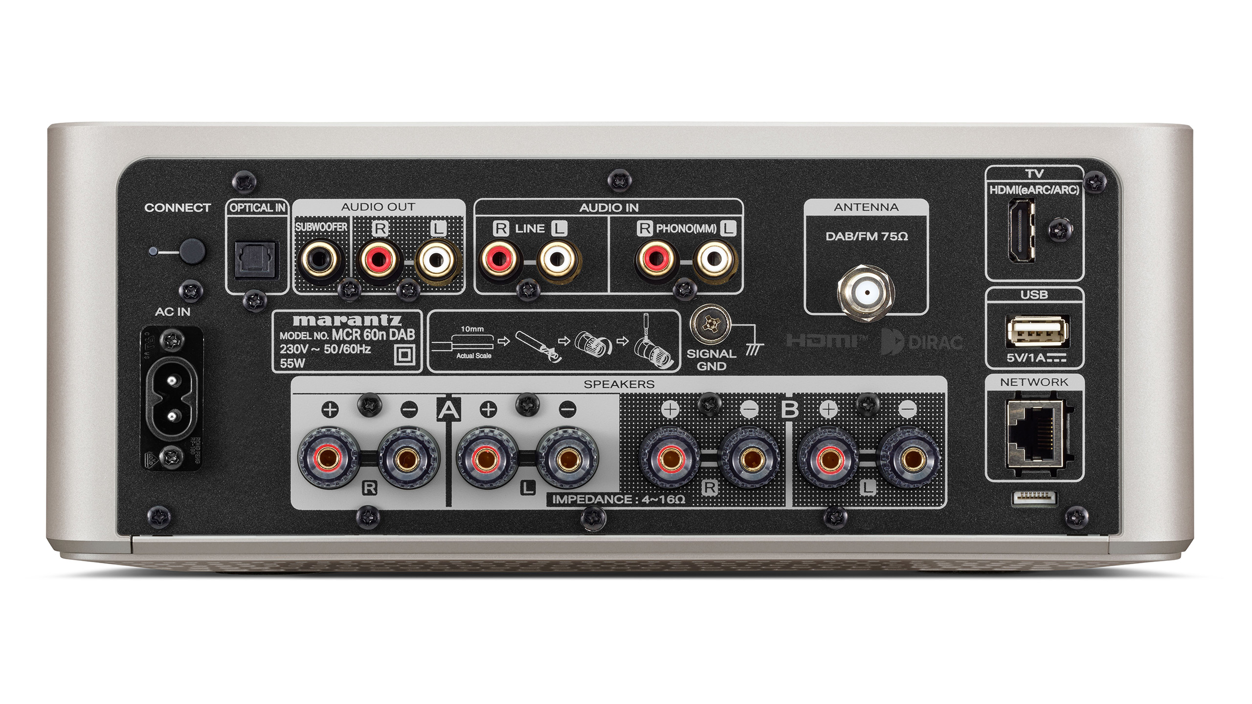 Marantz MCR 60n DAB: Alt-i-ett tar endelig platespiller 2 High--Marantz - MCR 60n DAB Champagne Gold Rear EU
