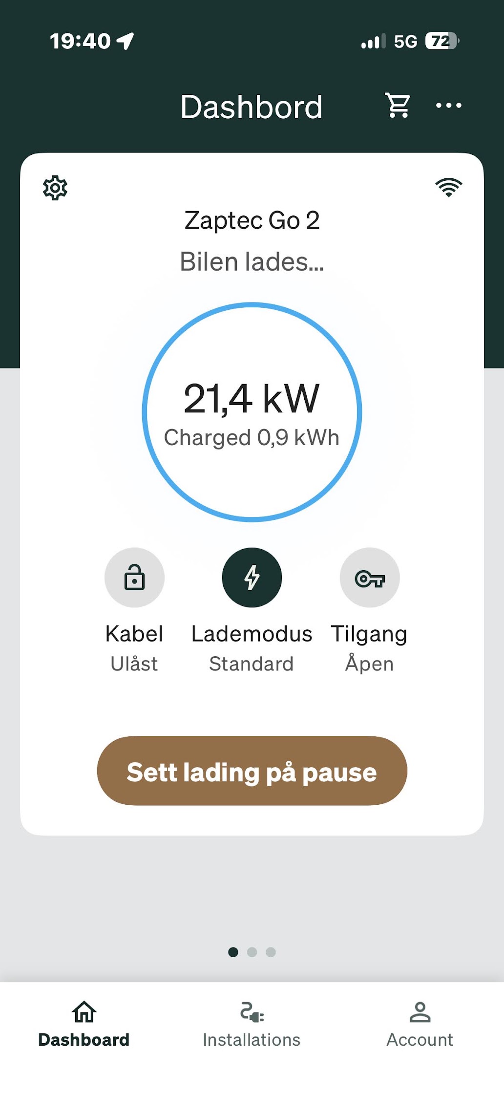 Zaptec Go 2 4 Zaptec app